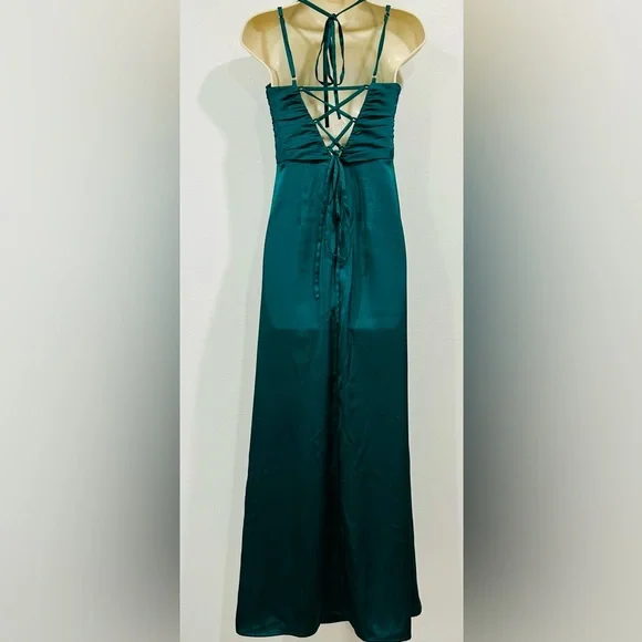 Azazie Teal Maxi Dress - Picture 3 of 16